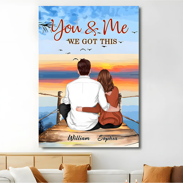 Twilight Embrace - Always Better Together Personalized Poster/Canvas - Ideal Gift for Couples, Partnerships in Love