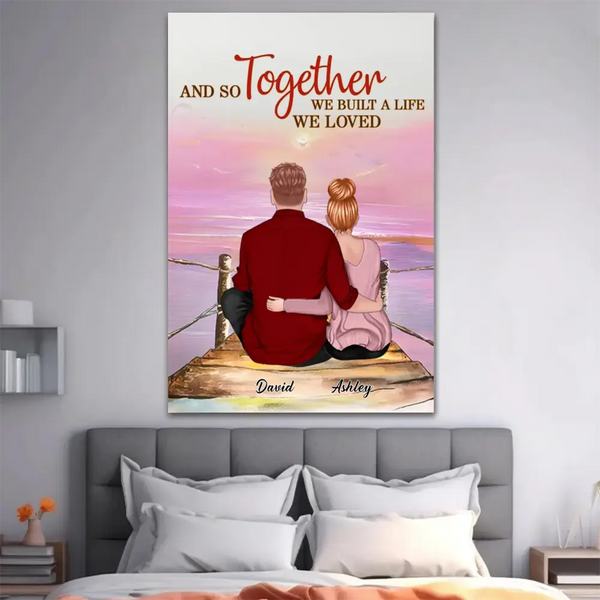 Twilight Embrace - Always Better Together Personalized Poster/Canvas - Ideal Gift for Couples, Partnerships in Love