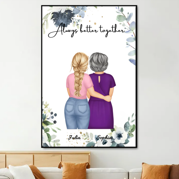 Side by Side - Personalized Poster Or Canvas Celebrating the Unbreakable Mother & Child Bond