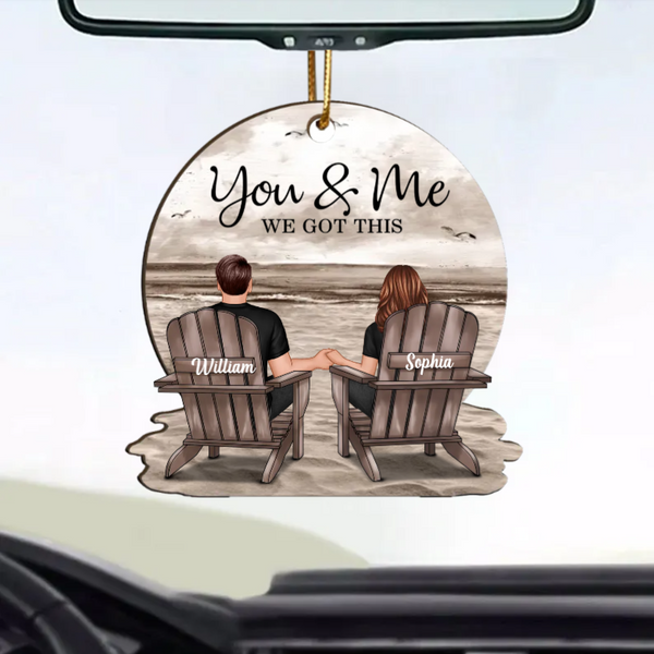 Seaside Memories - Personalized Vintage Beach Couple Wooden Or Acrylic Ornament - A Timeless Anniversary Gift for Him & Her