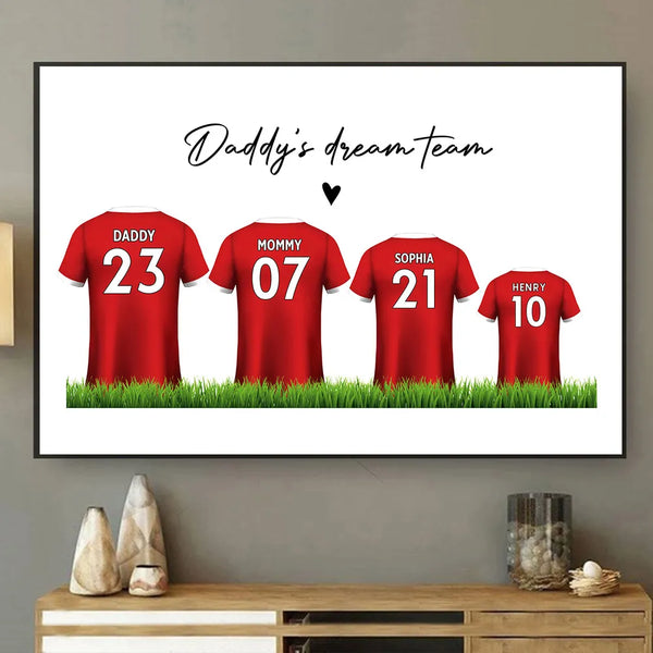 Super Dad's Dream Squad: Personalized Family Poster/Canvas - The Perfect Gift to Share and Treasure!